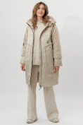 Оптом Пальто утепленное женское зимние бежевого цвета 11208B в Екатеринбурге, фото 3