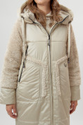 Оптом Пальто утепленное женское зимние бежевого цвета 11208B в Екатеринбурге, фото 11