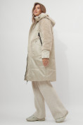 Оптом Пальто утепленное женское зимние бежевого цвета 11208B в Екатеринбурге, фото 7