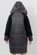 Оптом Пальто утепленное женское зимние черного цвета 11208Ch в Екатеринбурге, фото 9