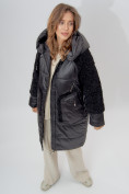 Оптом Пальто утепленное женское зимние черного цвета 11208Ch в Екатеринбурге, фото 7