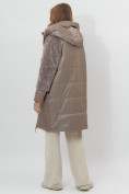 Оптом Пальто утепленное женское зимние коричневого цвета 11208K в Екатеринбурге, фото 4
