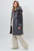 Оптом Пальто утепленное женское зимние темно-серого цвета 11208TC в Екатеринбурге, фото 3