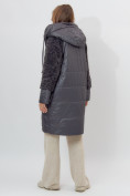 Оптом Пальто утепленное женское зимние темно-серого цвета 11208TC в Екатеринбурге, фото 4