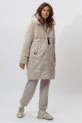 Оптом Пальто утепленное женское зимние бежевого цвета 11209B в Екатеринбурге, фото 4