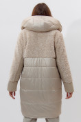 Оптом Пальто утепленное женское зимние бежевого цвета 11209B в Екатеринбурге, фото 10