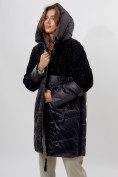 Оптом Пальто утепленное женское зимние черного цвета 11209Ch, фото 9