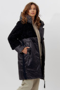 Оптом Пальто утепленное женское зимние черного цвета 11209Ch, фото 3