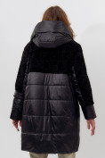 Оптом Пальто утепленное женское зимние черного цвета 11209Ch, фото 4
