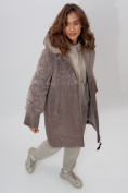 Оптом Пальто утепленное женское зимние коричневого цвета 11209K в Екатеринбурге, фото 13