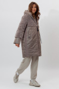Оптом Пальто утепленное женское зимние коричневого цвета 11209K в Екатеринбурге, фото 2