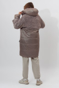 Оптом Пальто утепленное женское зимние коричневого цвета 11209K в Екатеринбурге, фото 4