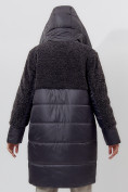Оптом Пальто утепленное женское зимние темно-серого цвета 11209TC в Екатеринбурге, фото 11