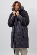 Оптом Пальто утепленное женское зимние темно-серого цвета 11209TC в Екатеринбурге, фото 10