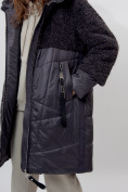 Оптом Пальто утепленное женское зимние темно-серого цвета 11209TC в Екатеринбурге, фото 14