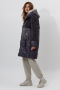 Оптом Пальто утепленное женское зимние темно-серого цвета 11209TC в Екатеринбурге, фото 6