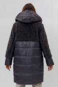 Оптом Пальто утепленное женское зимние темно-серого цвета 11209TC в Екатеринбурге, фото 9