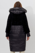 Оптом Пальто утепленное женское зимние черного цвета 11210Ch в Екатеринбурге, фото 10