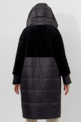 Оптом Пальто утепленное женское зимние черного цвета 11210Ch в Екатеринбурге, фото 11