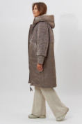 Оптом Пальто утепленное женское зимние коричневого цвета 11210K в Екатеринбурге, фото 6