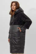 Оптом Пальто утепленное женское зимние темно-серого цвета 11210TC в Екатеринбурге, фото 2