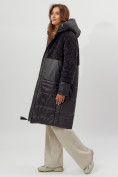 Оптом Пальто утепленное женское зимние темно-серого цвета 11210TC в Екатеринбурге, фото 6