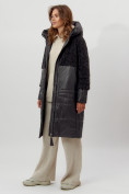 Оптом Пальто утепленное женское зимние темно-серого цвета 11210TC в Екатеринбурге, фото 7