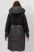 Оптом Пальто утепленное женское зимние темно-серого цвета 11210TC в Екатеринбурге, фото 13