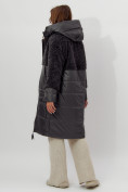 Оптом Пальто утепленное женское зимние темно-серого цвета 11210TC в Екатеринбурге, фото 8