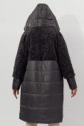 Оптом Пальто утепленное женское зимние темно-серого цвета 11210TC в Екатеринбурге, фото 4