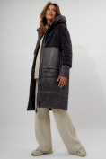 Оптом Пальто утепленное женское зимние темно-серого цвета 11210TC в Екатеринбурге, фото 10