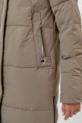 Оптом Пальто утепленное женское зимние бежевого цвета 112132B в Екатеринбурге, фото 10