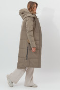 Оптом Пальто утепленное женское зимние бежевого цвета 112132B в Екатеринбурге, фото 3