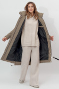 Оптом Пальто утепленное женское зимние бежевого цвета 112132B в Екатеринбурге, фото 4