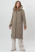 Оптом Пальто утепленное женское зимние бежевого цвета 112132B в Екатеринбурге, фото 6