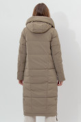 Оптом Пальто утепленное женское зимние бежевого цвета 112132B в Екатеринбурге, фото 13