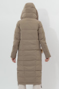 Оптом Пальто утепленное женское зимние бежевого цвета 112132B в Екатеринбурге, фото 8