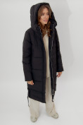 Оптом Пальто утепленное женское зимние черного цвета 112132Ch в Екатеринбурге, фото 7
