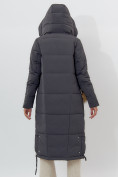 Оптом Пальто утепленное женское зимние темно-серого цвета 112132TC в Екатеринбурге, фото 5