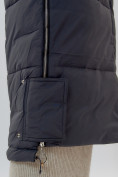 Оптом Пальто утепленное женское зимние темно-серого цвета 112132TC в Екатеринбурге, фото 13