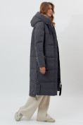 Оптом Пальто утепленное женское зимние темно-серого цвета 112132TC в Екатеринбурге, фото 3