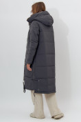Оптом Пальто утепленное женское зимние темно-серого цвета 112132TC в Екатеринбурге, фото 4