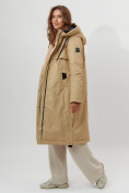 Оптом Пальто утепленное женское зимние бежевого цвета 112205B в Екатеринбурге, фото 5