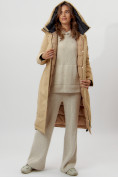 Оптом Пальто утепленное женское зимние бежевого цвета 112205B в Екатеринбурге, фото 3