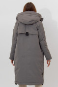 Оптом Пальто утепленное женское зимние серого цвета 112205Sr в Екатеринбурге, фото 8