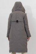 Оптом Пальто утепленное женское зимние серого цвета 112205Sr в Екатеринбурге, фото 13