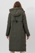 Оптом Пальто утепленное женское зимние темно-зеленого цвета 112205TZ в Екатеринбурге, фото 3