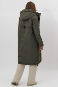 Оптом Пальто утепленное женское зимние темно-зеленого цвета 112205TZ в Екатеринбурге, фото 9