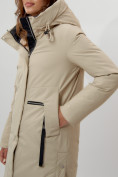 Оптом Пальто утепленное женское зимние бежевого цвета 112209B в Екатеринбурге, фото 12
