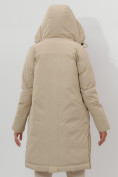 Оптом Пальто утепленное женское зимние бежевого цвета 112209B в Екатеринбурге, фото 11